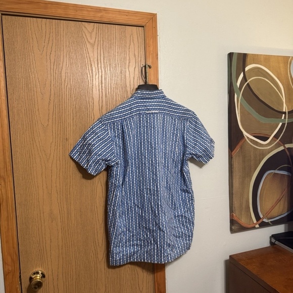 Ben Sherman Large Multi-Color w/Geometric Print Short Sleeve Button-Front Shirt - Picture 2 of 4